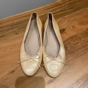Chanel pink ballerina flats